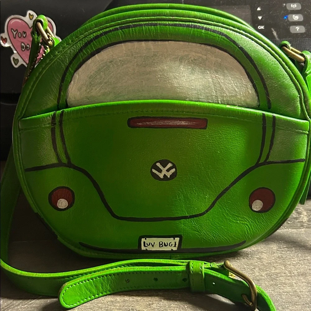 Vintage Coach Chester‎ Bag 9901 90s Hand painted Custom Leather Kelly Green - Picture 2 of 7